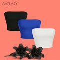 3 Women's Strapless Deep-Neck Crop Top